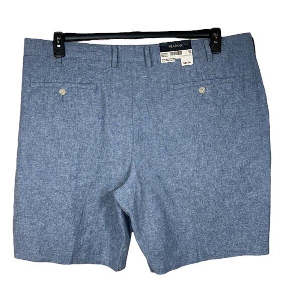 Jos. A. Bank Mens SZ 44 Linen Blend Shorts Tailored Fit Pockets Lightweight Blue - Picture 3 of 8
